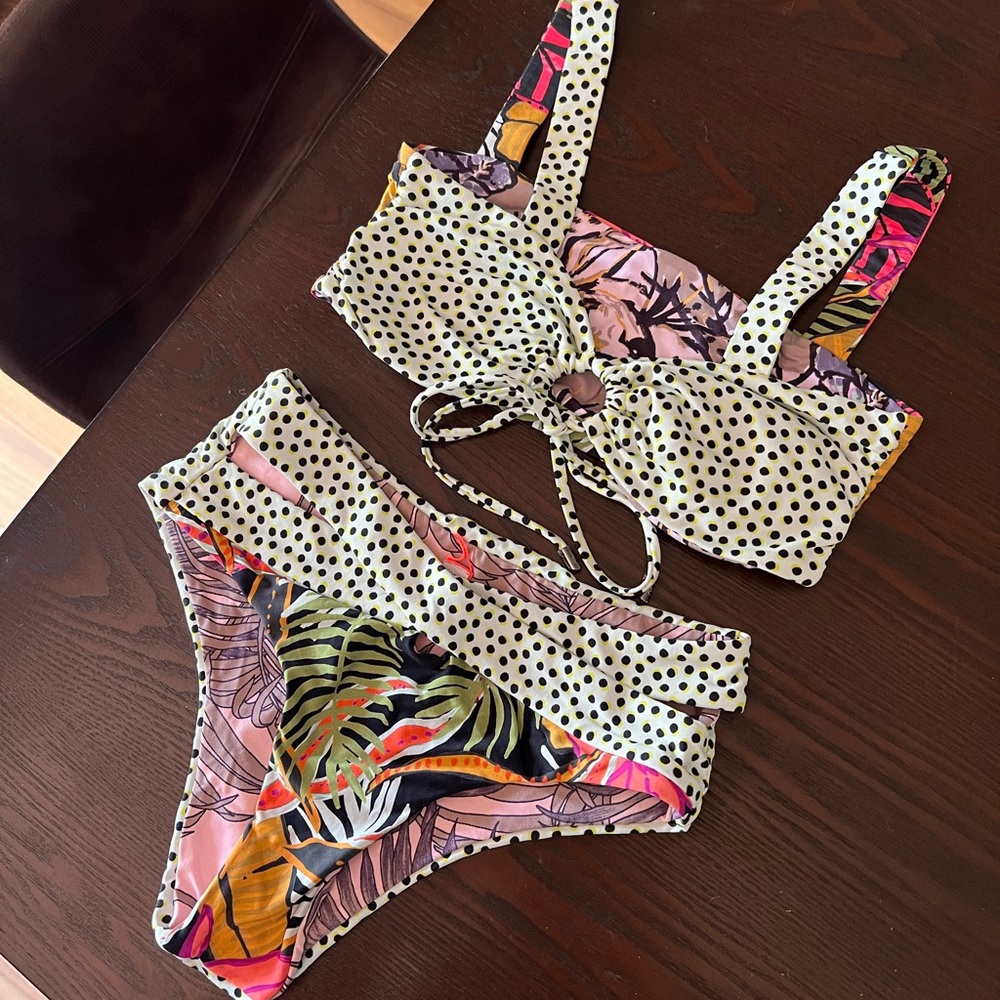 Maaji Polka Dot and Tropical Print Bikini